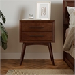AFI Pasadena Solid Hardwood 2 Drawer Nightstand in Walnut Brown