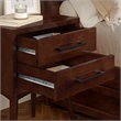 AFI Pasadena Solid Hardwood 2 Drawer Nightstand in Walnut Brown