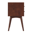 AFI Pasadena Solid Hardwood 2 Drawer Nightstand in Walnut Brown