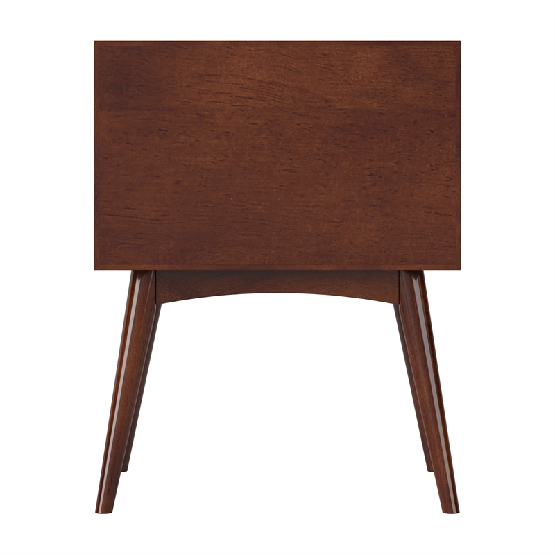 AFI Pasadena Solid Hardwood 2 Drawer Nightstand in Walnut Brown