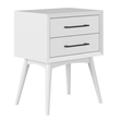 Pasadena Solid Wood 2 Drawer Nightstand in White