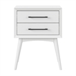 Pasadena Solid Wood 2 Drawer Nightstand in White
