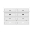 Alpine Queen Wood Murphy Bed Chest with Mattress & Built-in Charger in White