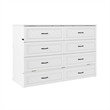 Alpine Queen Wood Murphy Bed Chest with Mattress & Built-in Charger in White