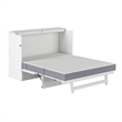 Alpine Queen Wood Murphy Bed Chest with Mattress & Built-in Charger in White