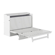Alpine Queen Wood Murphy Bed Chest with Mattress & Built-in Charger in White