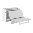 Alpine Queen Wood Murphy Bed Chest with Mattress & Built-in Charger in White