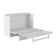 Alpine Queen Wood Murphy Bed Chest with Mattress & Built-in Charger in White