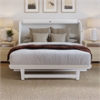 Alpine Queen Wood Murphy Bed Chest with Mattress & Built-in Charger in White
