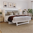 Alpine Queen Wood Murphy Bed Chest with Mattress & Built-in Charger in White