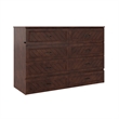 Alpine Queen Wood Murphy Bed Chest with Mattress & Built-in Charger in Walnut