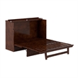 Alpine Queen Wood Murphy Bed Chest with Mattress & Built-in Charger in Walnut