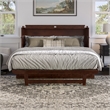 Alpine Queen Wood Murphy Bed Chest with Mattress & Built-in Charger in Walnut
