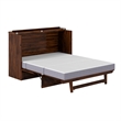 Alpine Queen Wood Murphy Bed Chest with Mattress & Built-in Charger in Barnwood