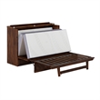 Alpine Queen Wood Murphy Bed Chest with Mattress & Built-in Charger in Barnwood