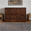 Alpine Queen Wood Murphy Bed Chest with Mattress & Built-in Charger in Barnwood