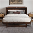 Alpine Queen Wood Murphy Bed Chest with Mattress & Built-in Charger in Barnwood