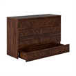 Alpine Queen Wood Murphy Bed Chest with Mattress & Built-in Charger in Barnwood