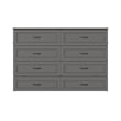 Alpine Queen Wood Murphy Bed Chest with Mattress & Built-in Charger in Gray