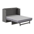 Alpine Queen Wood Murphy Bed Chest with Mattress & Built-in Charger in Gray