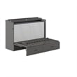 Alpine Queen Wood Murphy Bed Chest with Mattress & Built-in Charger in Gray