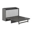 Alpine Queen Wood Murphy Bed Chest with Mattress & Built-in Charger in Gray