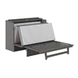 Alpine Queen Wood Murphy Bed Chest with Mattress & Built-in Charger in Gray