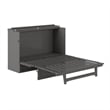 Alpine Queen Wood Murphy Bed Chest with Mattress & Built-in Charger in Gray