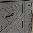 Alpine Queen Wood Murphy Bed Chest with Mattress & Built-in Charger in Gray