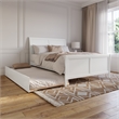 Portland Queen Wood Platform Bed with Matching Footboard & Trundle in White