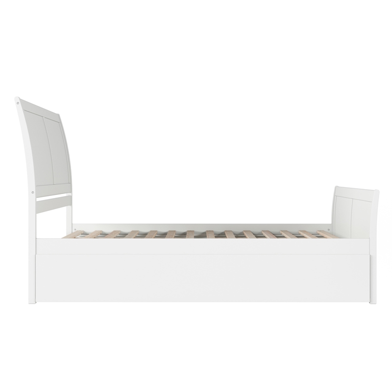 Portland Queen Wood Platform Bed with Matching Footboard & Trundle in White
