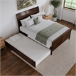 Portland Queen Wood Platform Bed with Matching Footboard & Trundle in Walnut