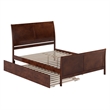 Portland Queen Wood Platform Bed with Matching Footboard & Trundle in Walnut