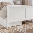Portland Queen Storage Wood Platform Bed with Matching Footboard in White