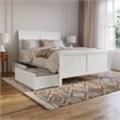 Portland Queen Storage Wood Platform Bed with Matching Footboard in White