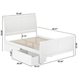 Portland Queen Storage Wood Platform Bed with Matching Footboard in White