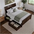 Portland Queen Storage Wood Platform Bed with Matching Footboard in Walnut