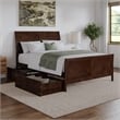 Portland Queen Storage Wood Platform Bed with Matching Footboard in Walnut
