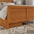 Portland Queen Storage Wood Platform Bed with Matching Footboard in Light Toffee