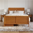 Portland Queen Storage Wood Platform Bed with Matching Footboard in Light Toffee