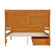 Portland Queen Storage Wood Platform Bed with Matching Footboard in Light Toffee