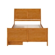 Portland Queen Storage Wood Platform Bed with Matching Footboard in Light Toffee