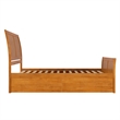 Portland Queen Storage Wood Platform Bed with Matching Footboard in Light Toffee