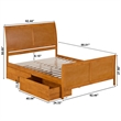 Portland Queen Storage Wood Platform Bed with Matching Footboard in Light Toffee