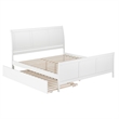 Portland King Wood Platform Bed with Matching Footboard & Trundle in White
