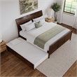 Portland King Wood Platform Bed with Matching Footboard & Trundle in Walnut