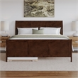 Portland King Wood Platform Bed with Matching Footboard & Trundle in Walnut