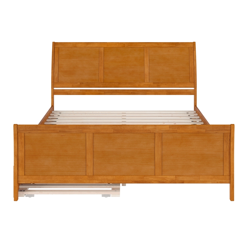 Portland King Wood Bed with Matching Footboard & Trundle in Light Toffee