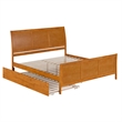Portland King Wood Bed with Matching Footboard & Trundle in Light Toffee