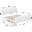 Portland King Storage Wood Platform Bed with Matching Footboard in White